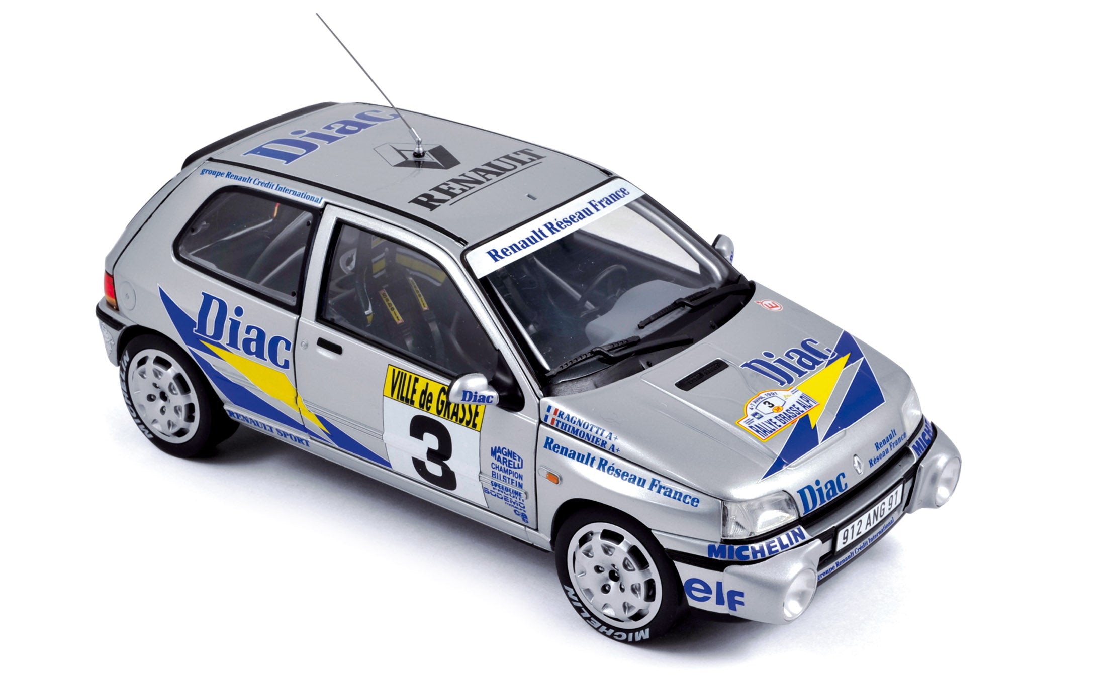 Miniature Renault Clio 16S Gris Iceberg Norev 1/18 Miniature Renault Clio 16S Gris Iceberg Norev 1/18