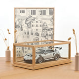Boîte vitrine en verre et chêne FSC NOREV 1/12