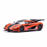 Koenigsegg One : 1 Lava orange/Carbon fiber/Silver stripes  1:64