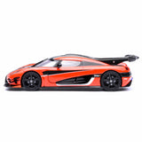 Koenigsegg One : 1 Lava orange/Carbon fiber/Silver stripes  1:64