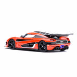 Koenigsegg One : 1 Lava orange/Carbon fiber/Silver stripes  1:64