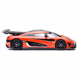 Koenigsegg One : 1 Lava orange/Carbon fiber/Silver stripes  1:64
