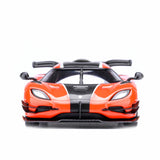 Koenigsegg One : 1 Lava orange/Carbon fiber/Silver stripes  1:64