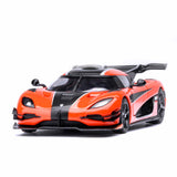 Koenigsegg One : 1 Lava orange/Carbon fiber/Silver stripes  1:64