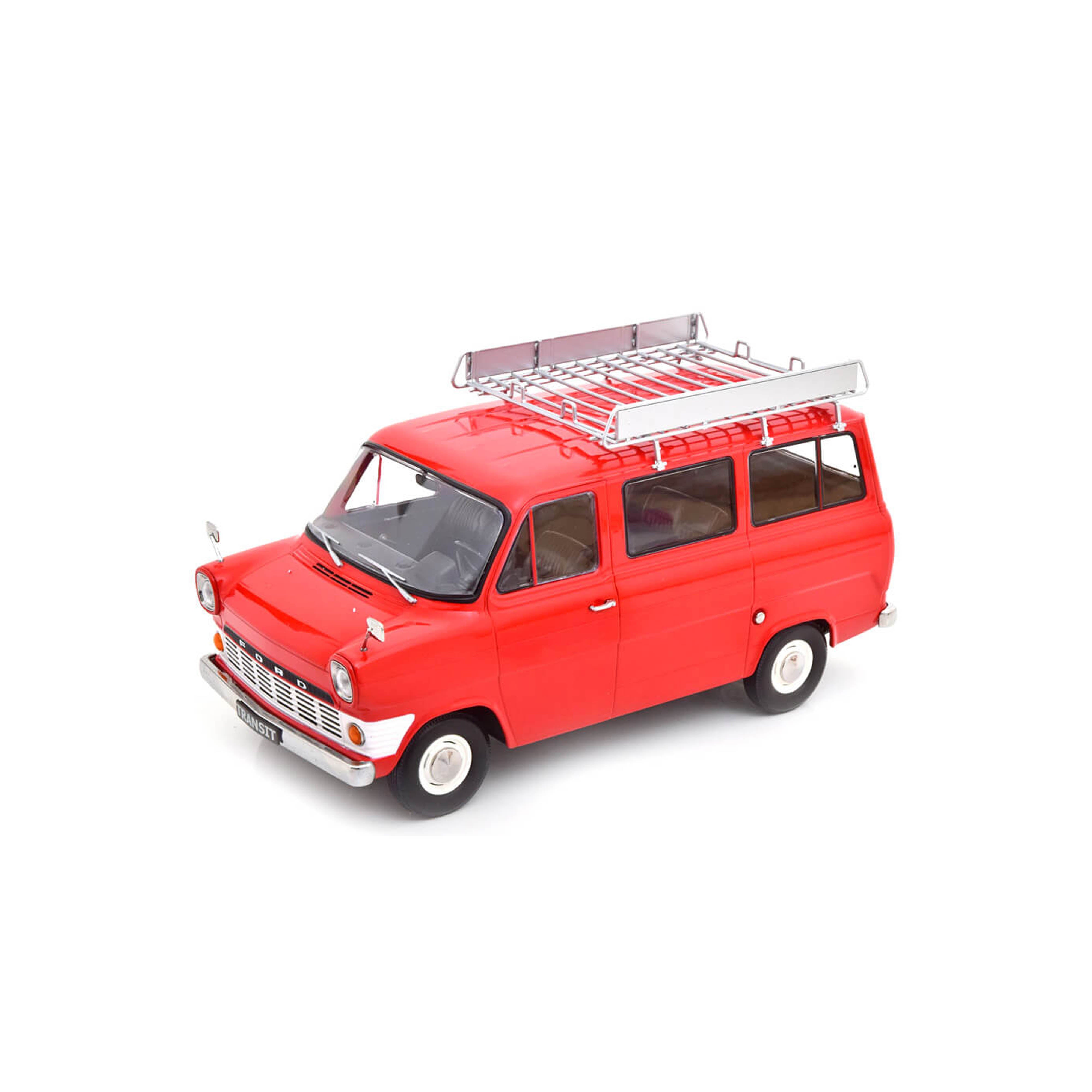 Ford Transit Bus 1965-1970 With Roof Rack Red 1:18 – Norev