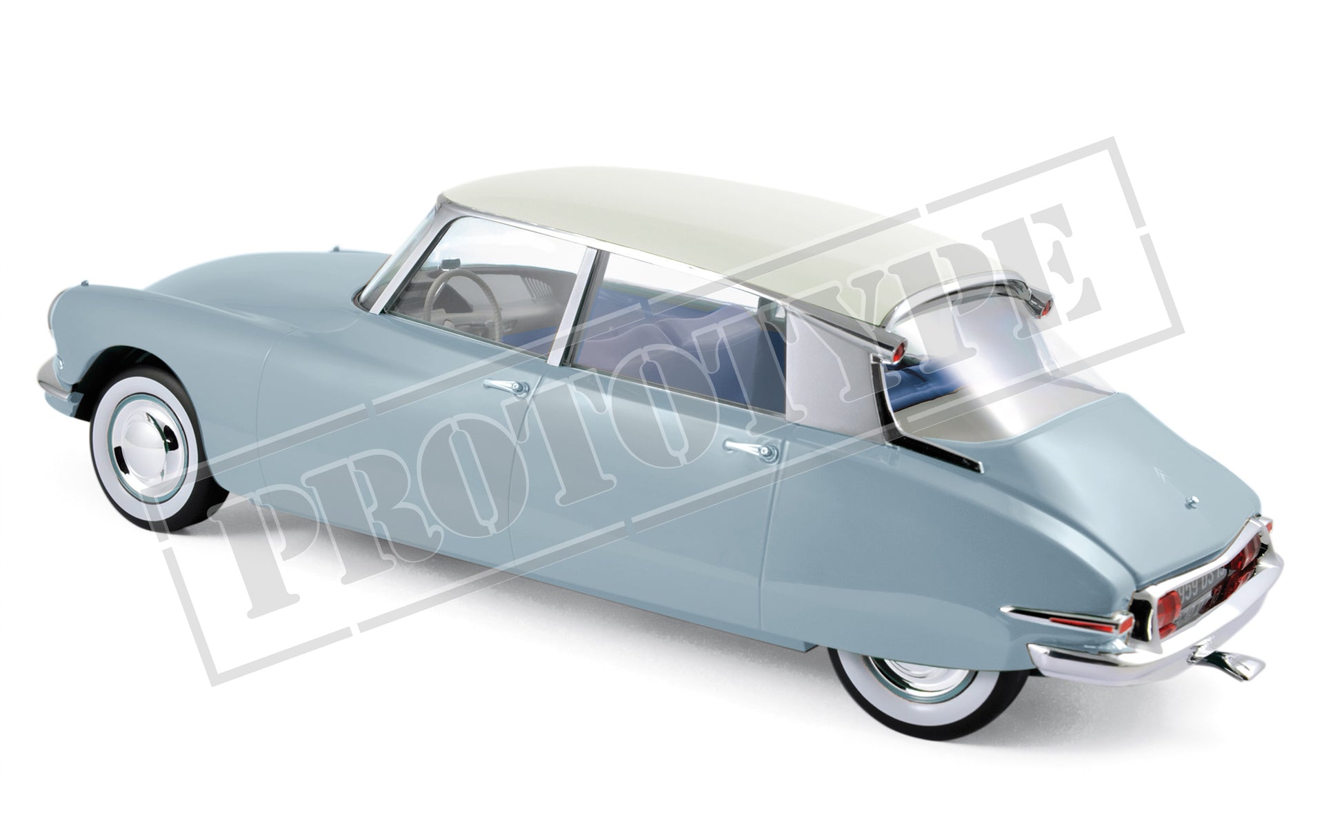 Citroën DS 19 1955 Lilas/Blanc - Norev 1/12 - Modèle Miniature Métal - NEUF