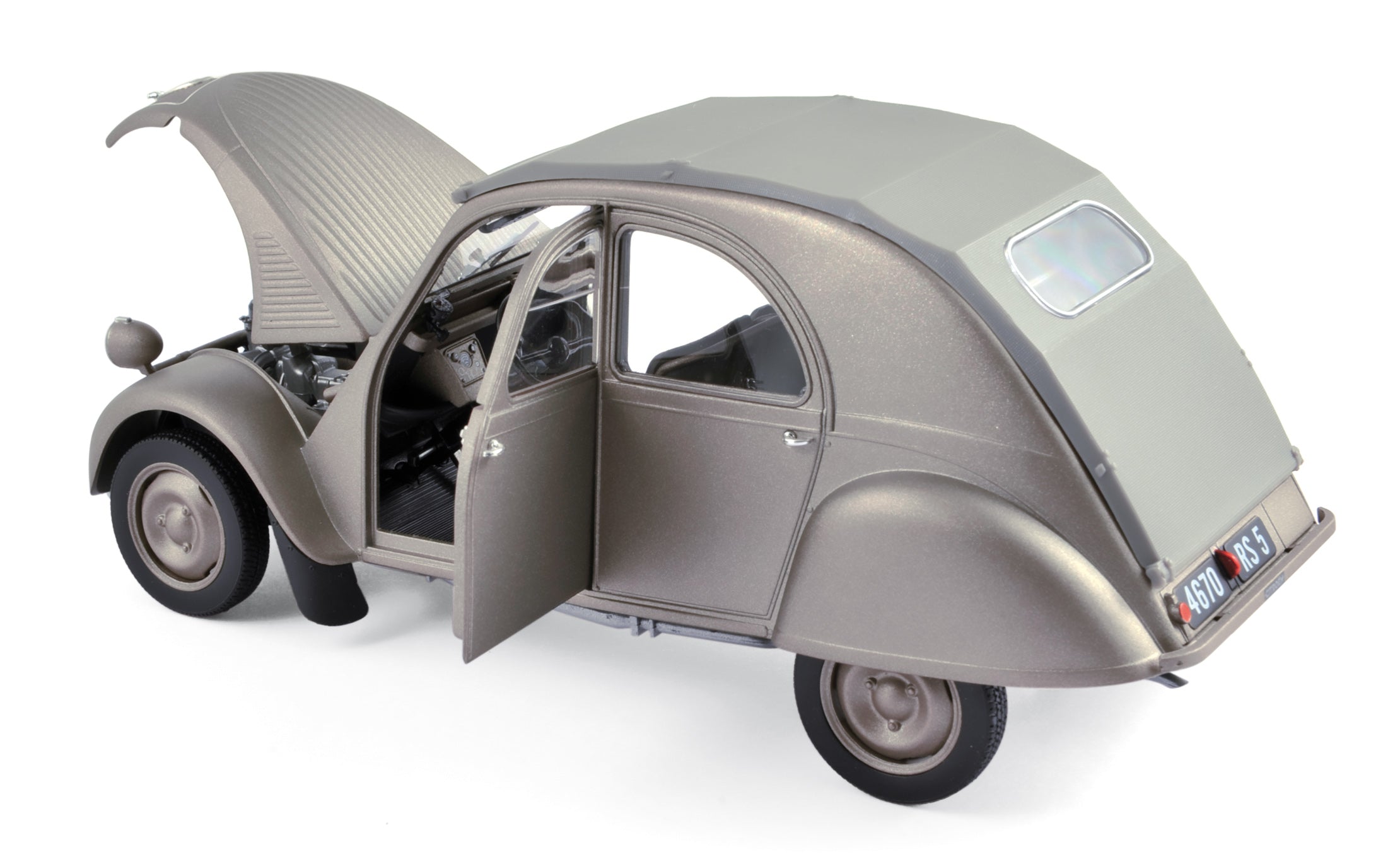 Norev- Citroen 2CV Azam 1966 Rosé Grey 1:17 Miniature, 181430, Grey, 1/18th Norev- Citroen 2CV Azam 1966 Rosé Grey 1:17 Miniature, 181430, Grey, 1/18th