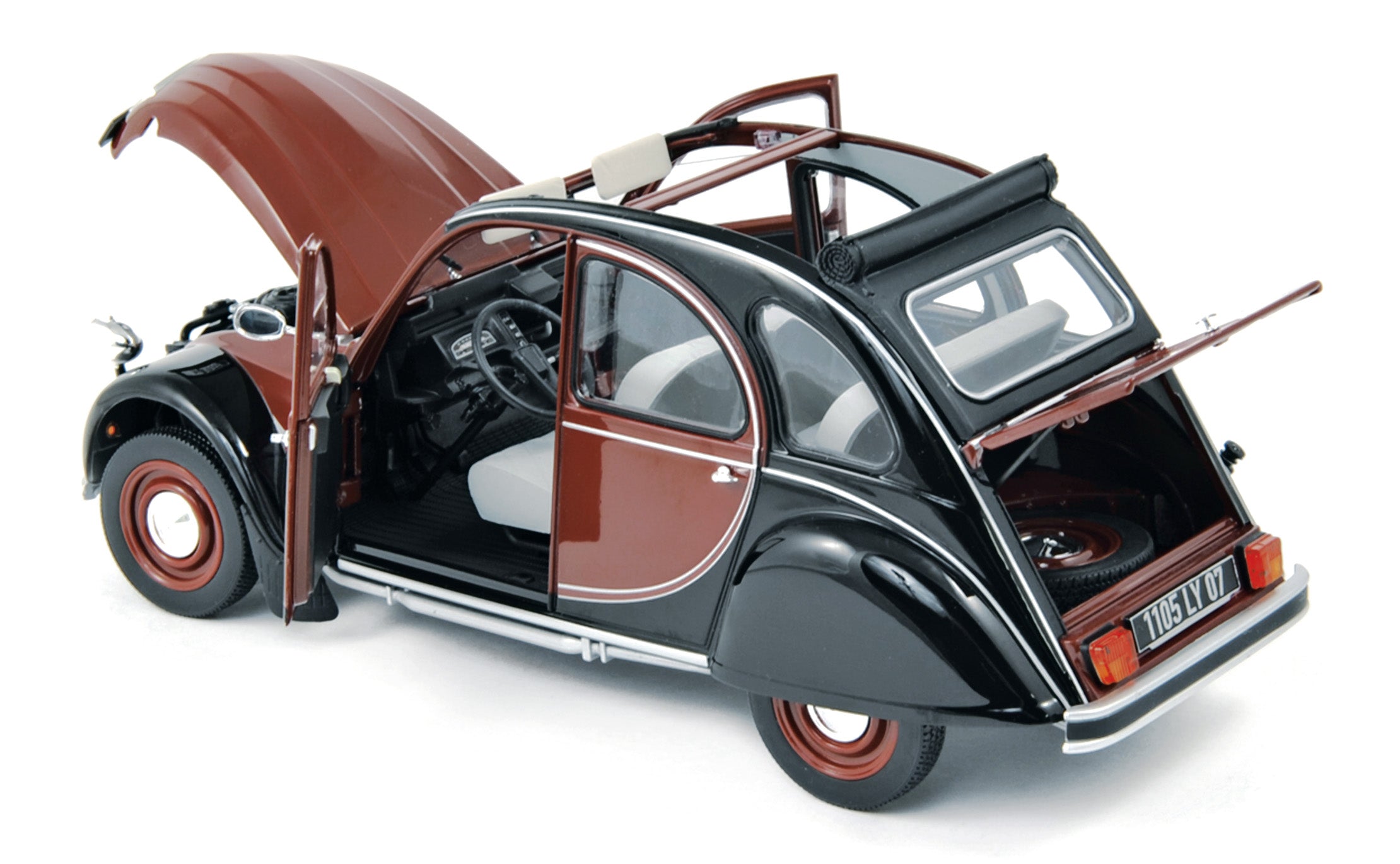 Voiture Citroën 2cv Charleston 1981 noire et bordeaux 1/43 Norev - Collection Voiture Citroën 2cv Charleston 1981 noire et bordeaux 1/43 Norev - Collection