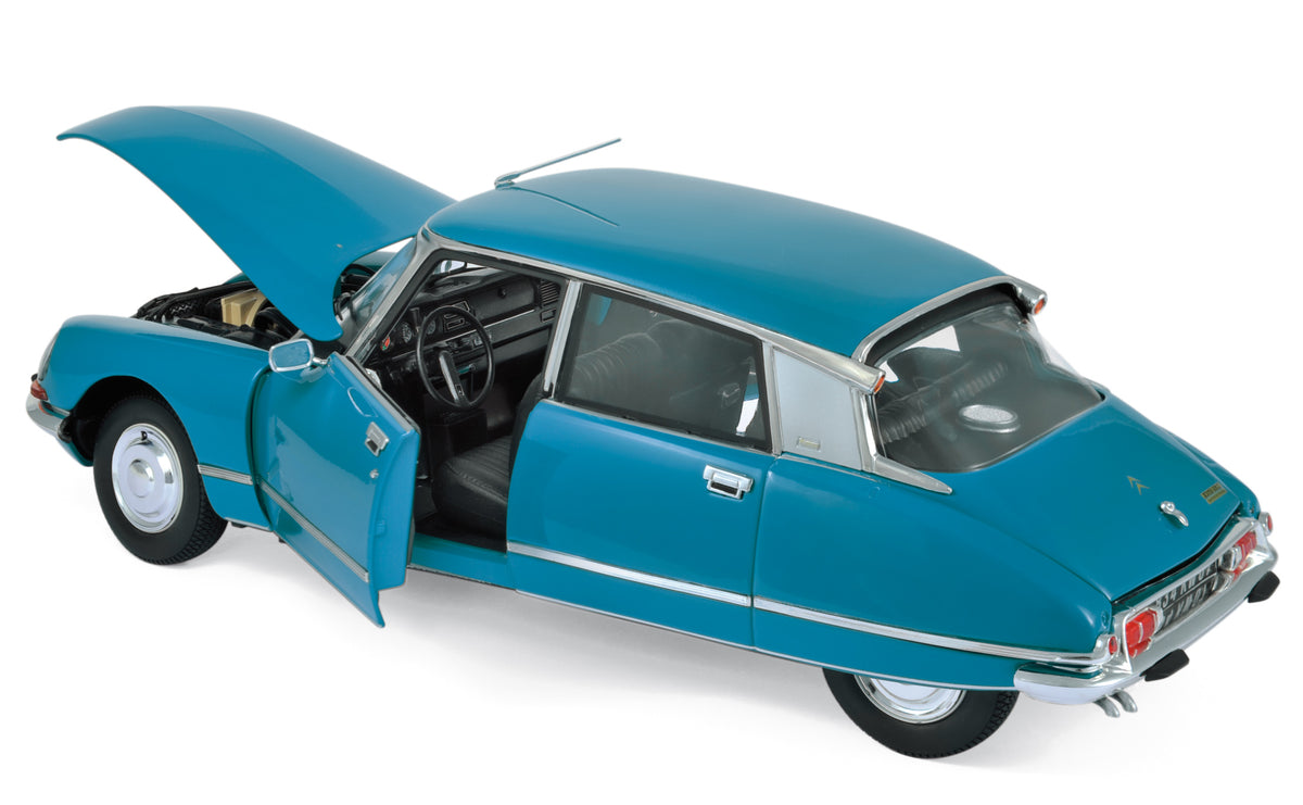 NOREV Citroën DS 23 Pallas 1974 Bleu Orient - Modèle Miniature 1/18 Collection - Portes Ouvrantes, Suspensions