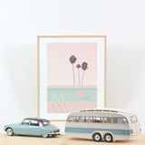 Citroën DS 19 1959 Nuage Bleu et Violet + Caravane Hénon 1/18