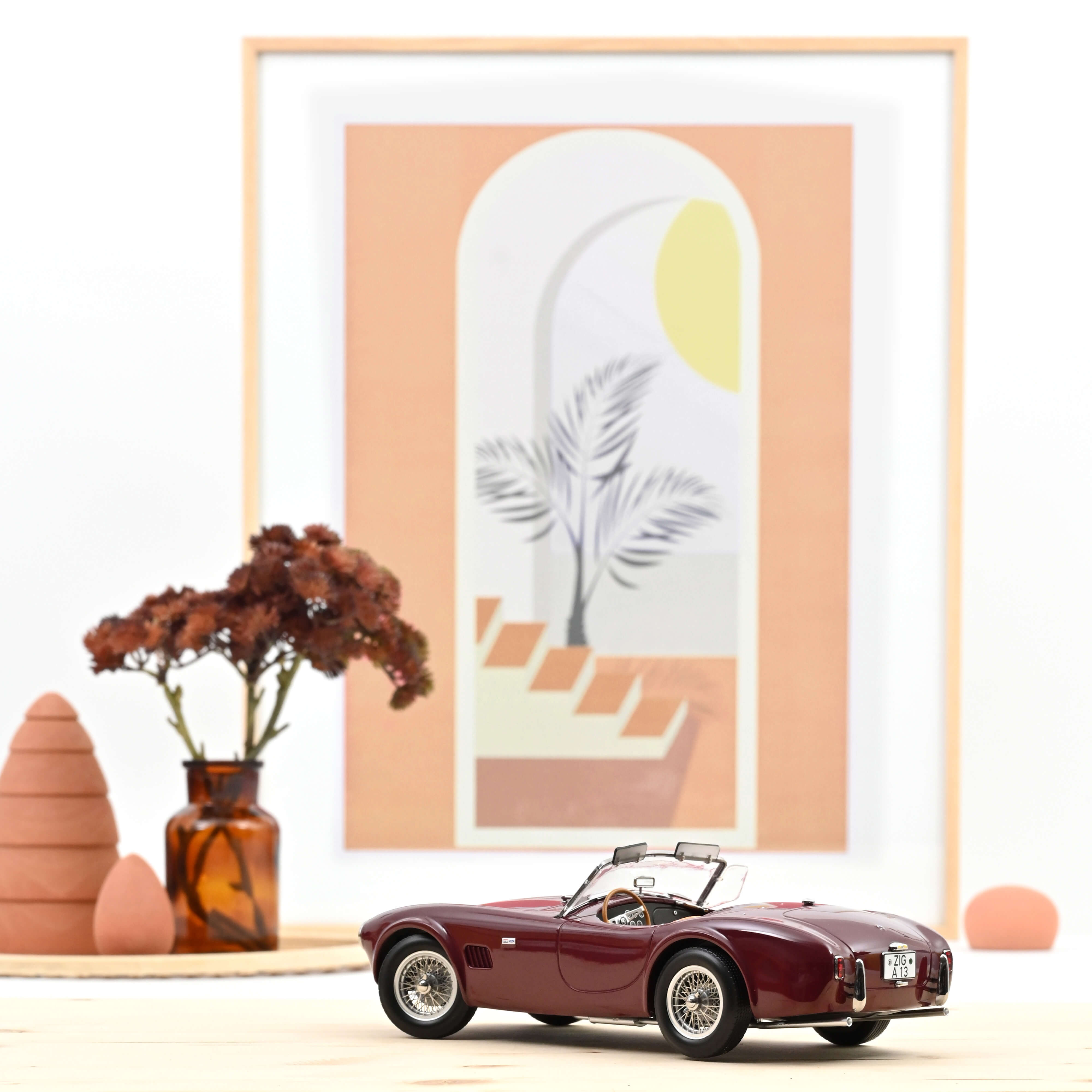 Modellauto AC Cobra 289 1963 Dark Red Norev 1:18 Metallmodell (Türen Modellauto AC Cobra 289 1963 Dark Red Norev 1:18 Metallmodell (Türen