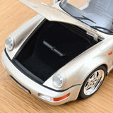 Porsche 911 Turbo Look Cabriolet 1992 Argent Zermatt métallisé 1/18