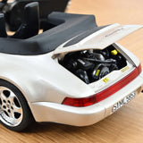 Porsche 911 Turbo Look Cabriolet 1992 Argent Zermatt métallisé 1/18