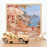 Miniature Norev Fiat 500 Jolly 1965 Rose Pêche 1/18