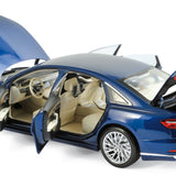Audi A8 L 2017 Bleu métallisé 1/18