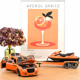 Chrysler 300C Norev by Parotech+Jet Ski Parotech Orange/Noir 1/18