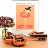 Chrysler 300C Norev by Parotech+Jet Ski Parotech Orange/Noir 1/18