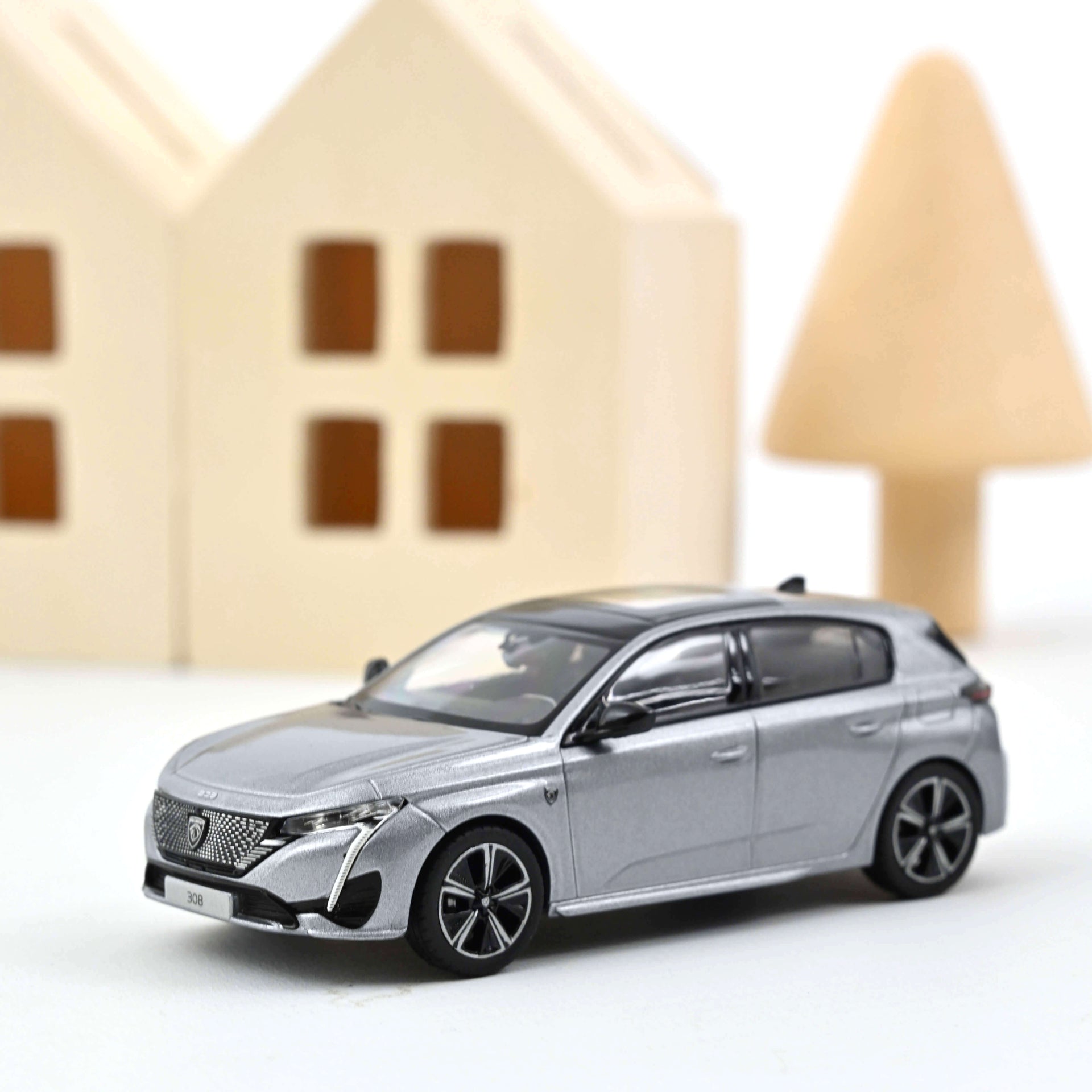 Miniature Norev Peugeot 308 GT 2021 – Gris Métallisé – Échelle 1/43 – Neuve