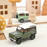 Land Rover Defender 1995 Olive Green and White Jet-car 1:43