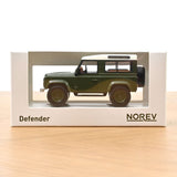 Land Rover Defender 1995 Olive Green and White Jet-car 1:43