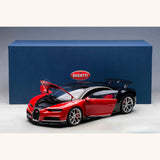 Bugatti Chiron 2017 Rouge Italien / Noir Nocturne 1/12