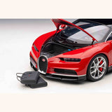 Bugatti Chiron 2017 Rouge Italien / Noir Nocturne 1/12