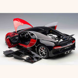 Bugatti Chiron 2017 Rouge Italien / Noir Nocturne 1/12