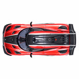 Koenigsegg One : 1 Rouge pomme/Fibre de carbone/Bandes argentées 1/64