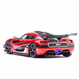 Koenigsegg One : 1 Rouge pomme/Fibre de carbone/Bandes argentées 1/64
