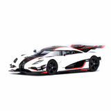 Koenigsegg One : 1 Blanc galet/Noir carbone/Accents rouges 1/64