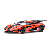 Koenigsegg One : 1 Orange lave/Fibre de carbone/Bandes argentées 1/64