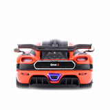 Koenigsegg One : 1 Lava orange/Carbon fiber/Silver stripes  1:64