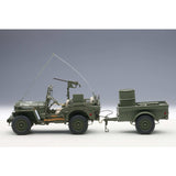 Jeep Willys mit Anhänger Army Green 1943 1:18