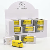 Display 36 pièces Citroën Type H 1970 Jaune Service Citroën 1/58