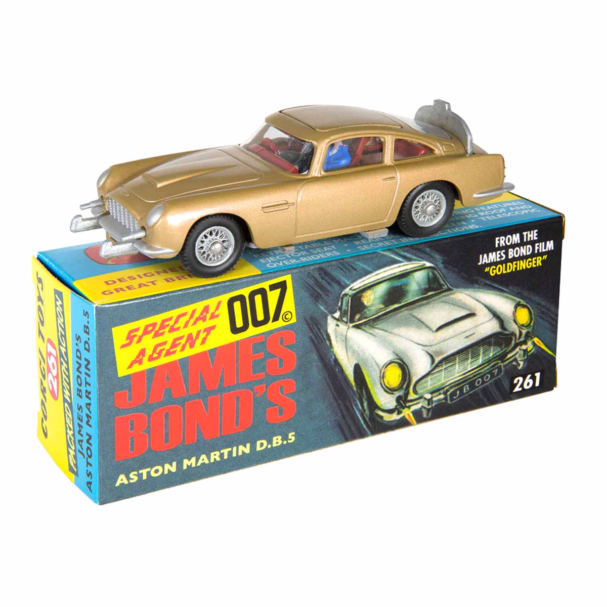 OPO 10 - Voiture Miniature reproduite à l'échelle 1/24 Compatible pour Aston Martin DB5 James Bond Collection Goldfinger - Motormax 79857