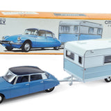 Citroën DS 21&Caravane Caravelair Blue Monte-Carlo&Blue d'Orient
