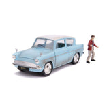 Ford Anglia avec Figurine Harry Potter Bleu Hollywood Rides 1959 1/24