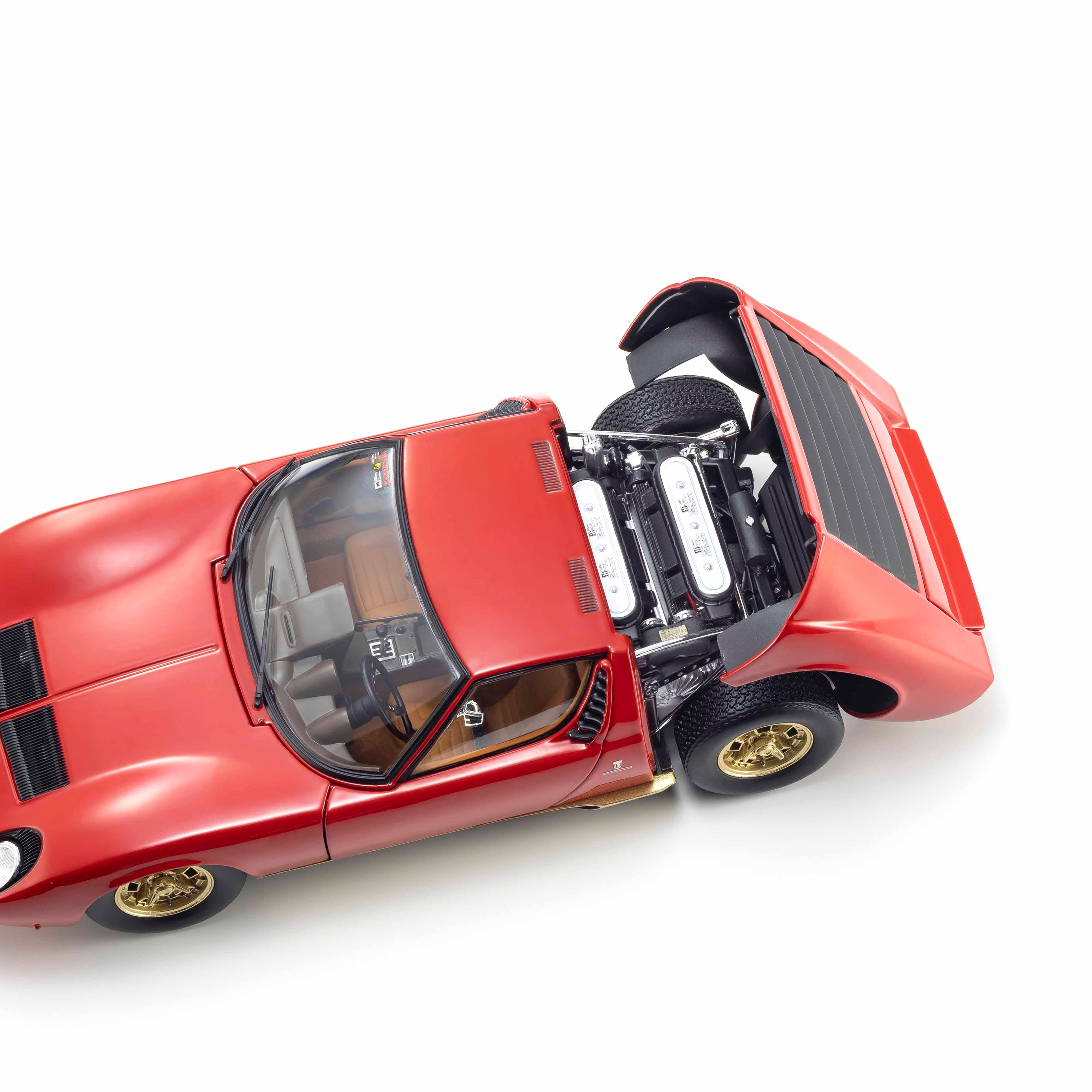 Lamborghini Miura P400 Rouge/Or (Intérieur Marron) 1/18 – Norev