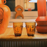 Verre à facettes ambre