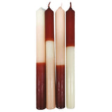 Lot de 4 bougies longues bicolores en Nudes