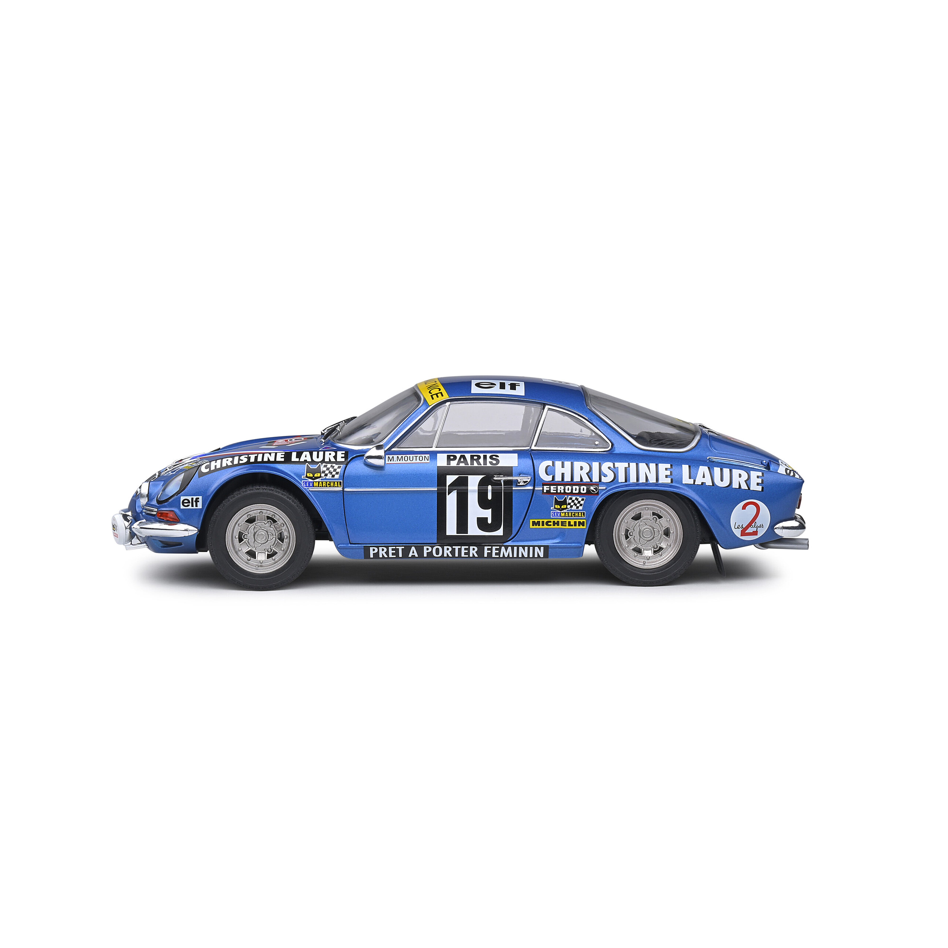 Alpine A110 1600S Blue N°19 Mouton/Conconi WRC 1976 1:18 – Norev