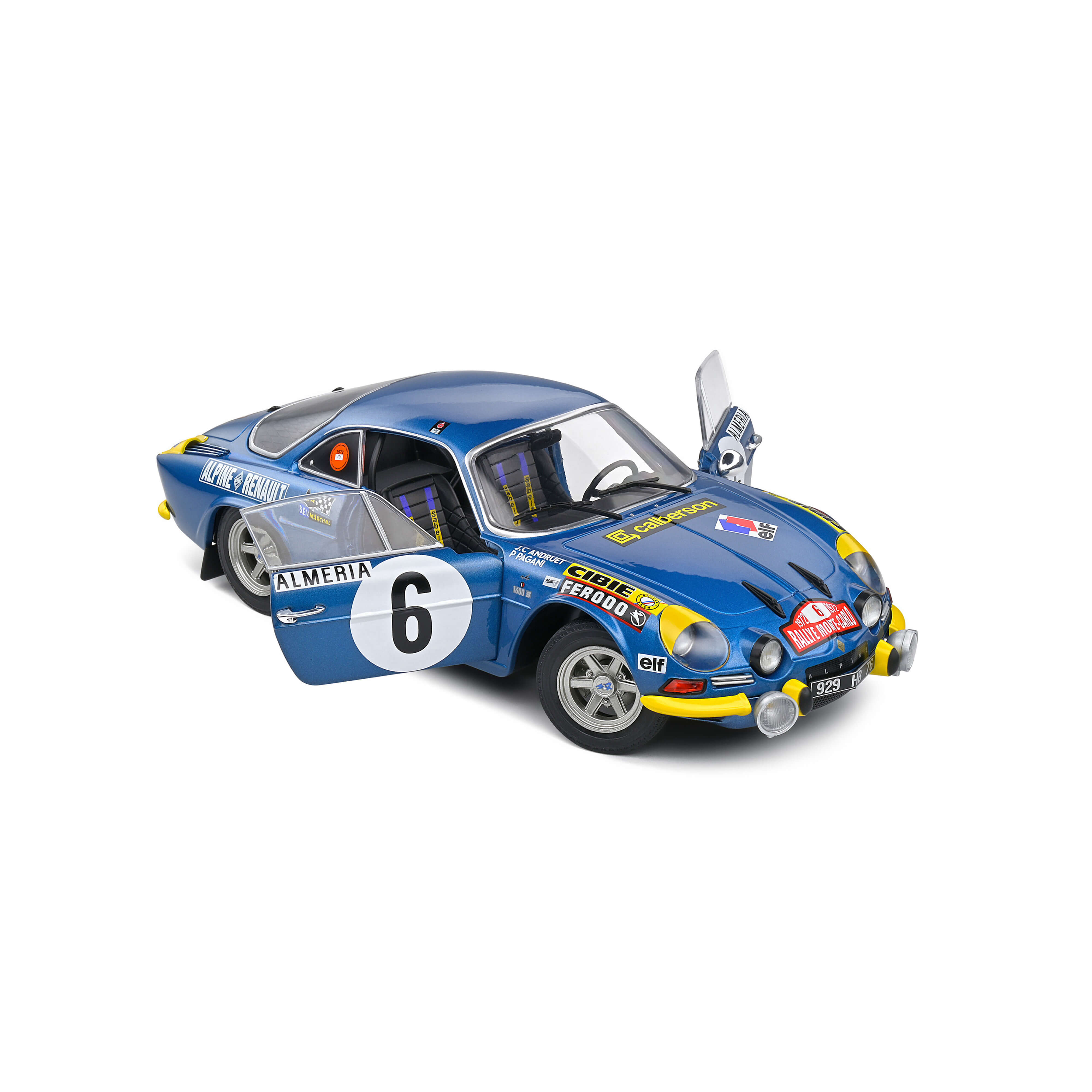 Alpine A110 1600S Blue N°6 Andruet/Pagani Rallye MonteCarlo 1972 1