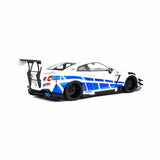 Nissan GT-R (R35) W/Liberty Walk Body Kit 2.0 Rayures Blanc/Bleu 1/18
