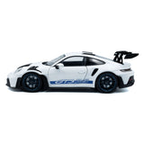 Porsche 911 GT3RS 2024 weiß mit blauen Streifen 1/18
