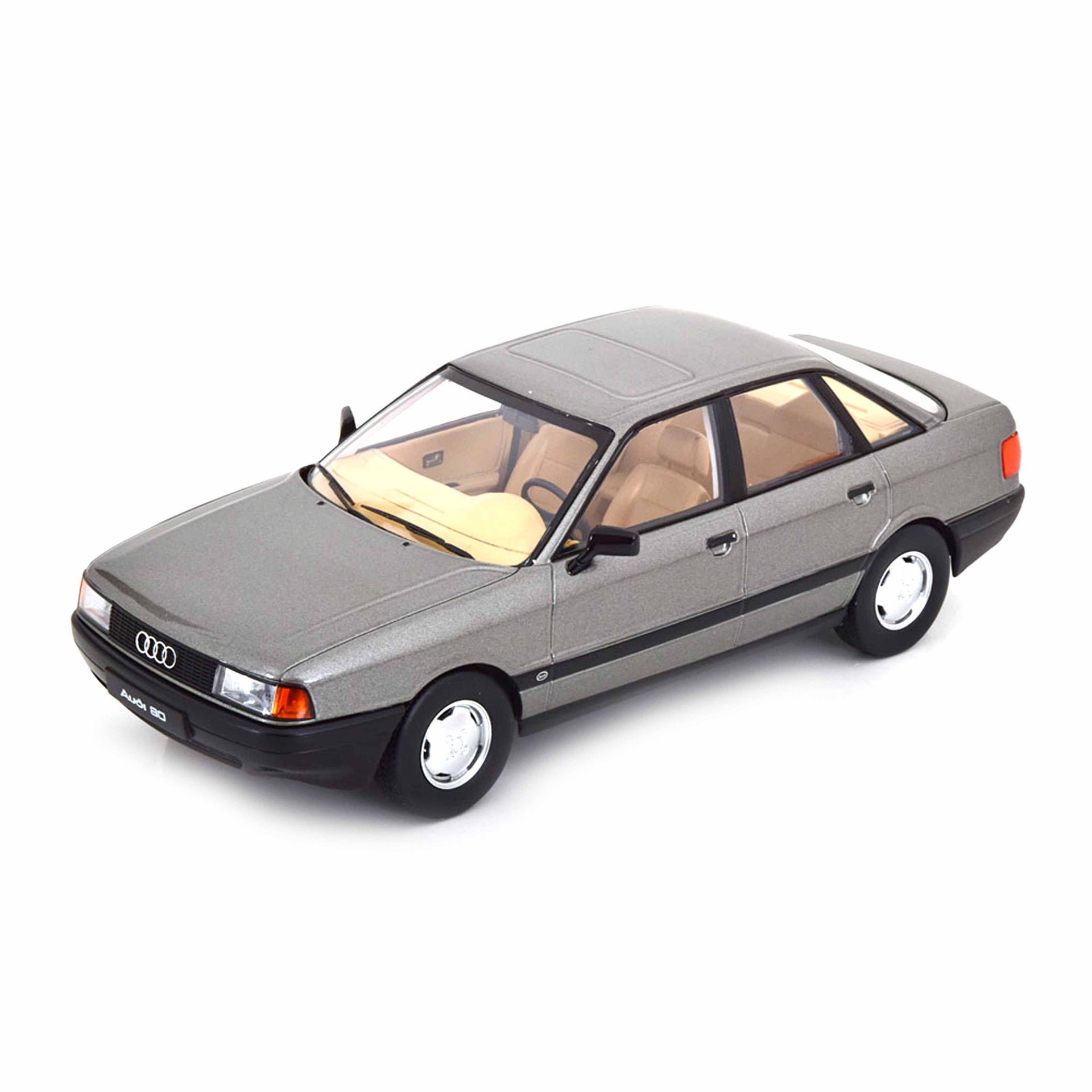 Miniature Audi 80 B3 1989 – Gris Stone – Échelle 1/18 – Triple 9 – Neuve
